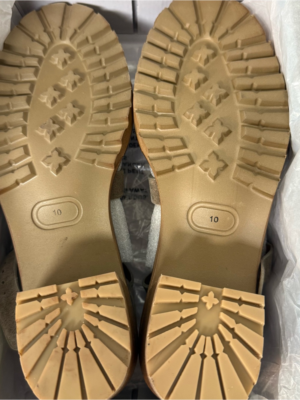 COPY - Seychelles Latch Key Lug Sole Suede Taupe Sandle - Picture 8 of 10